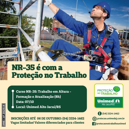 NR35: Trabalho em Altura – Formação e Atualização (8h)